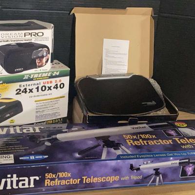 Dream Vision Smartphone Headset, Vivitar Telescope, Pacific Digital CD Writer And More 
