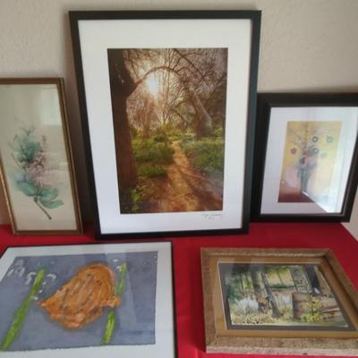Collection Of Art & Photography Featuring Flora & Fauna Lot Of 5