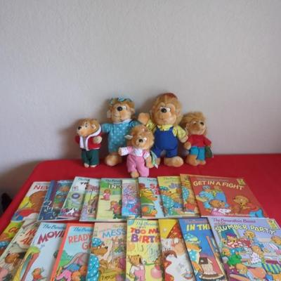 Collection Of Berenstein Bears Stuffed Animals & Books