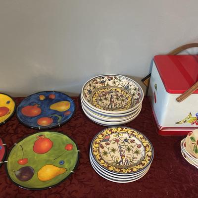 Decorative Dishes And Tin Box