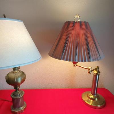 Pair Of Vintage Brass Table Lamps