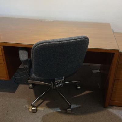 Large Desk #2 With Chair and Side File Cabinet