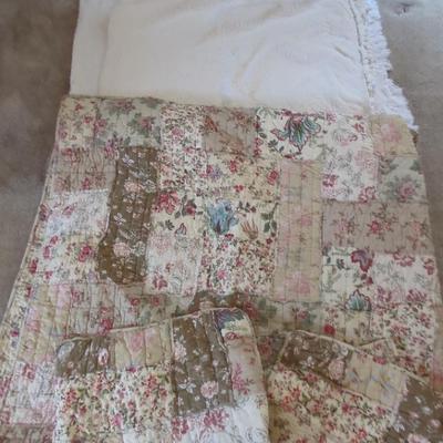 Lot Of 3 Chenille, Matelasse & Quilted Coverlets & Comforter