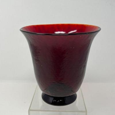 43 rubyredeffetremuranoglassvase