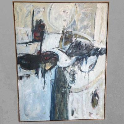 Oil on Canvas Abstract Painting – Signed by Artist