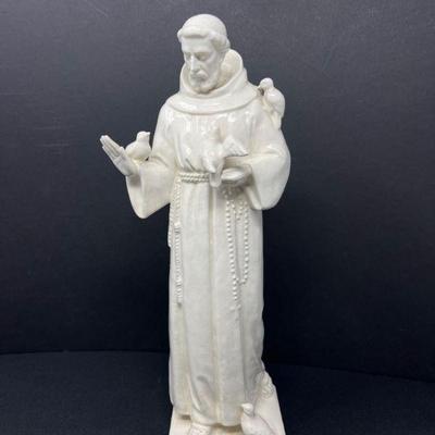 71 vintageporcelainstatueofsaintfrancisofassisiwithbirds