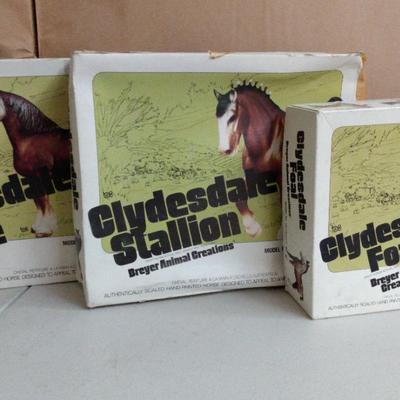 Clydesdale Mare, Foal and Stallion