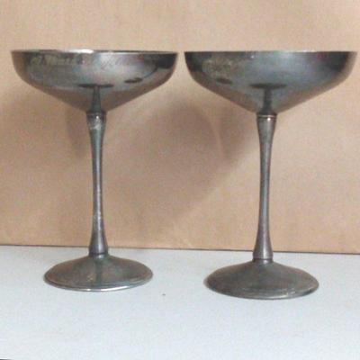 Silver Plate Champagne Coupes by Kirk-Stieff Spain 1980