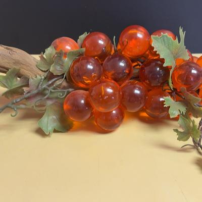 Mid Century Orange Lucite Grape Cluster 