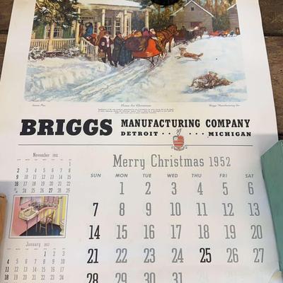 Briggs Manufacturing 1953 Calendar 