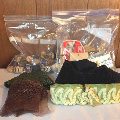Vintage Sewing Notions and Hat Trimmings 