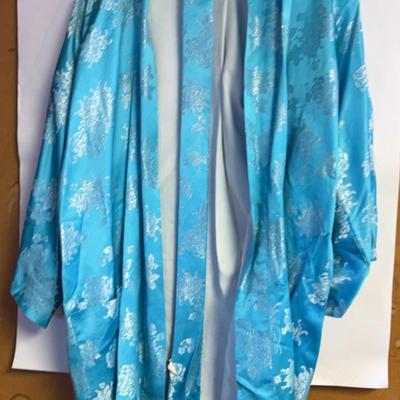 Light Blue Vintage Satin Robe