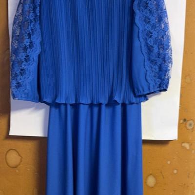 Blue "Mother of the Bride" Dress 1970s 