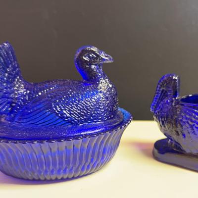 Boyd Colbalt Blue Turkey Nester & Mosser Toothpick Holder