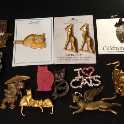 Peabody Essex Museum Cat Pin, 925 Cat Pin & Other Cat Jewelry 