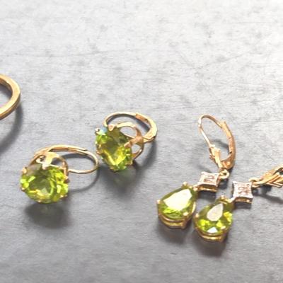 Stamped 14K, Earrings and Ring