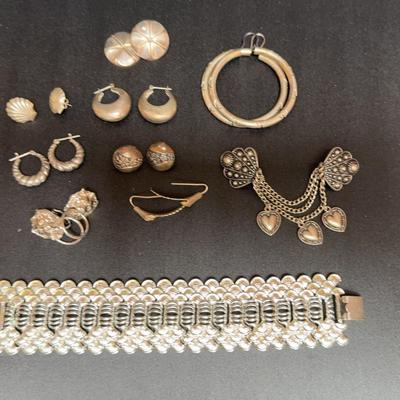 Coro Bracelet & Other Silver Color Jewelry