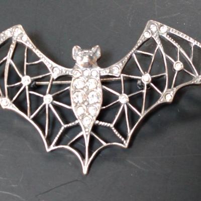 Bat Brooch Stamped 925