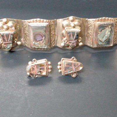 Aztec Design Bracelet & Earrings 