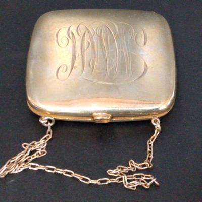Antique/Vintage Monogrammed Coin Purse Holder "German Silver"