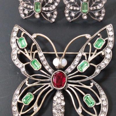 MMA-MAd Butterfly Brooch and Earrings 