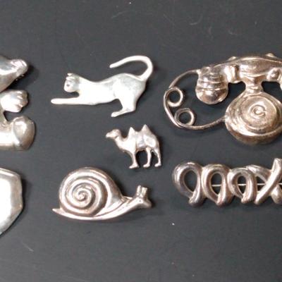 XXXOOO, Cat, Telephone, Camel 925 Pins 