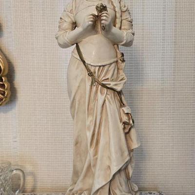 Renaissance-Style Chalkware Lady Attributed to Hippolyte Moreau	