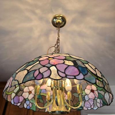#2 Tiffany-Style Stained Glass Floral Pendant Light Chandelier	