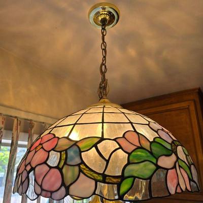 #1 Tiffany-Style Stained Glass Floral Pendant Light Chandelier	