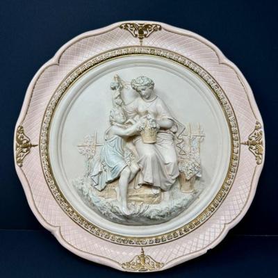 Alexander Backer Wall Plaque – 3D Victorian Mother & Child	