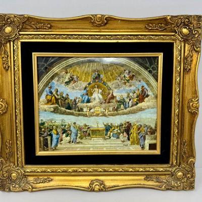 Beautifully Framed Raphael's Dispute of the Holy Sacrament Vatican	
