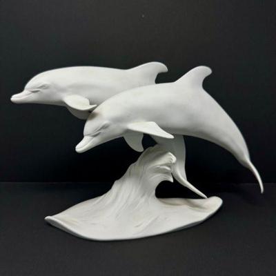 Kaiser W. Germany Bisque Porcelain Dolphins Figurine	