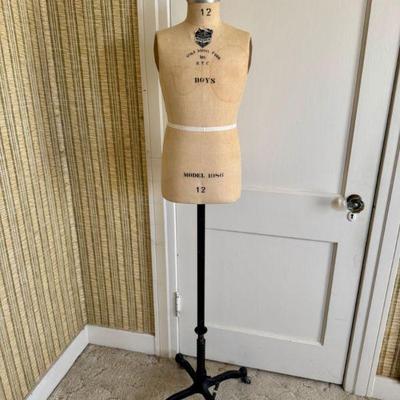 Vintage Wolf NYC Boys Size 12 Dress Form w/ Iron Base Stand	