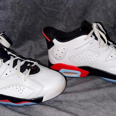 Nike Air Jordan 6 Low Golf Shoes - Infrared White/Black - Size 14 - Excellent Condition