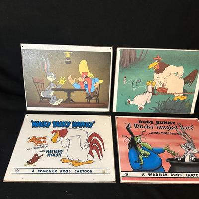 Looney Tunes Cels Copied On To Particle Boards Lot 3