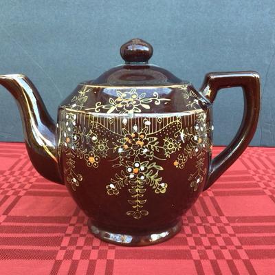 1940’s Vintage Japan Brown Moriage Teapot
