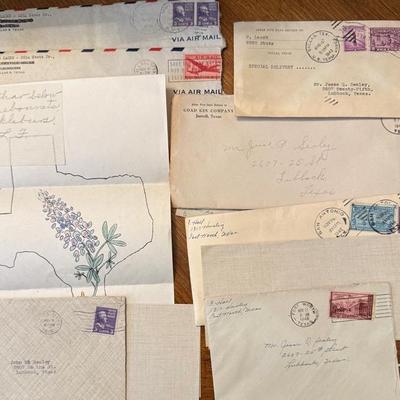 WWII-Era Airmail, Texas Letters & Hand-Drawn Art – Special Delivery + Patriotic Covers
