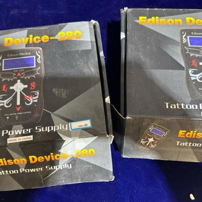 Lot of 2 New Edison Device-280 Digital Tattoo Power Supplies – In Original Boxes