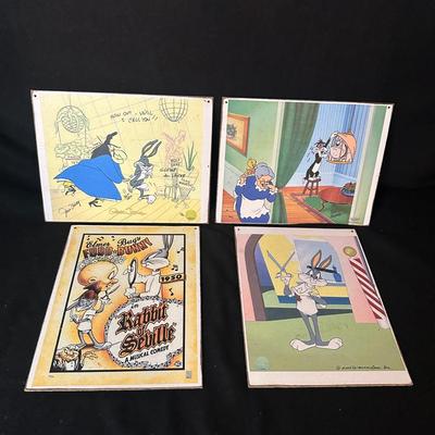 Looney Tune Cels Copied Onto Particle Boards Lot 1