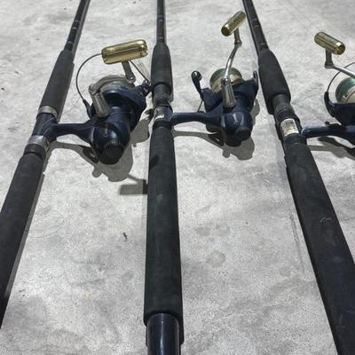Set of 3 Heavy-Duty Offshore Fishing Rods – All Star Gulfstream & Calypso Blue Fin