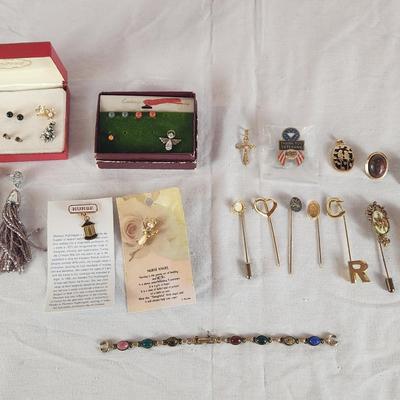 Stick Pins, Damascene Pendant And More