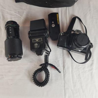 Canon A-1 Camera And Quantaray Lens
