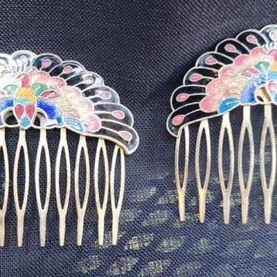 Vintage Peacock Hair Combs