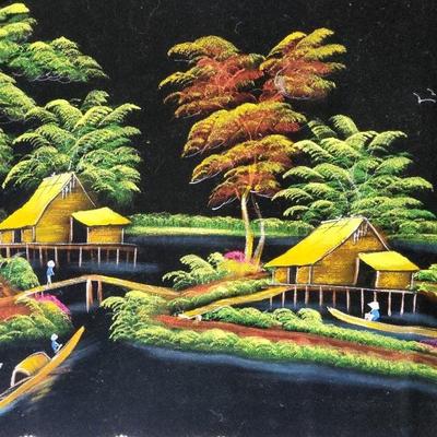 Black Velvet Painting South Pacific Theme