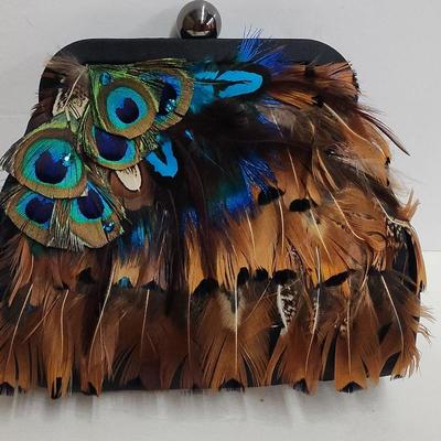 Peacock Feathers Handbag by Lee Sands 