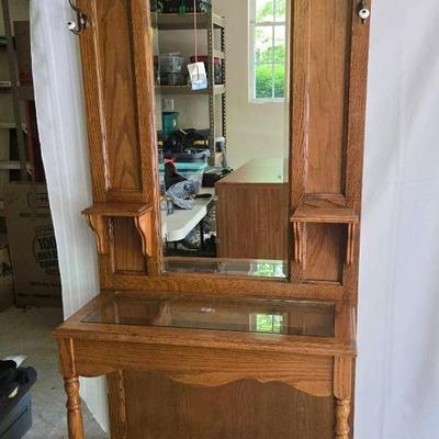 Vintage Hall Tree W Mirror 