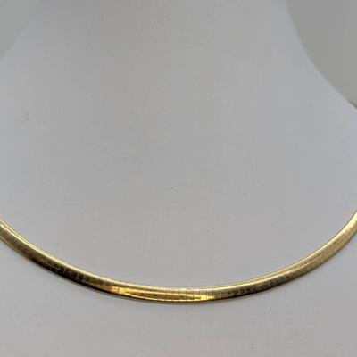 14K Two Tone Gold Omega Chain Necklace 