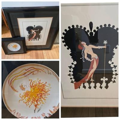 Erte Signed Art Print "Pride" & Framed Plate