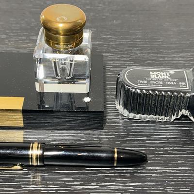 Montblanc Meisterstuck14k,  149 Desk Base, Pen, And Ink 