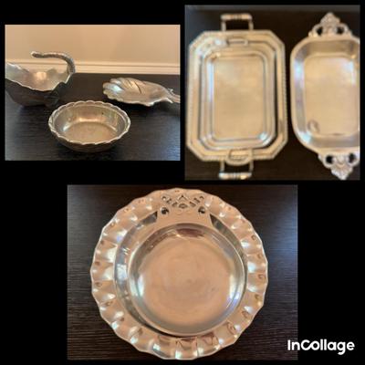 Group Of Pewter, Platters And Servingware-Arthur Court 